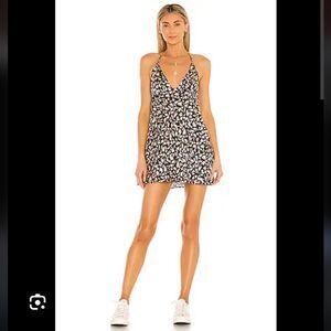 Free People Hang on Halter Printed Slip Dress Size M